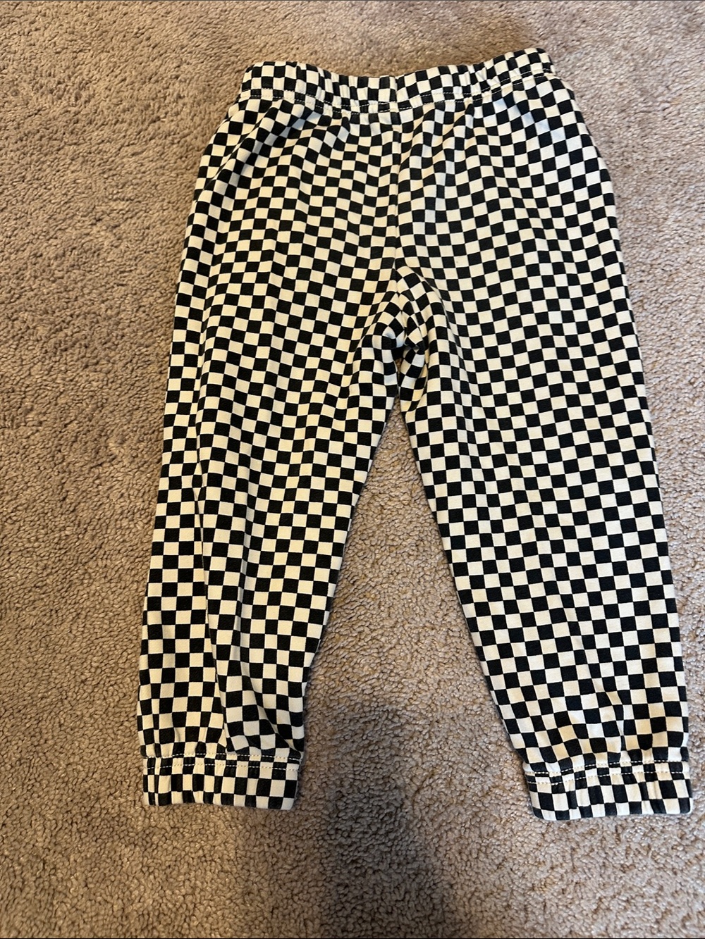 Crewcuts Black and White Checkerboard Waistband Sweatpants